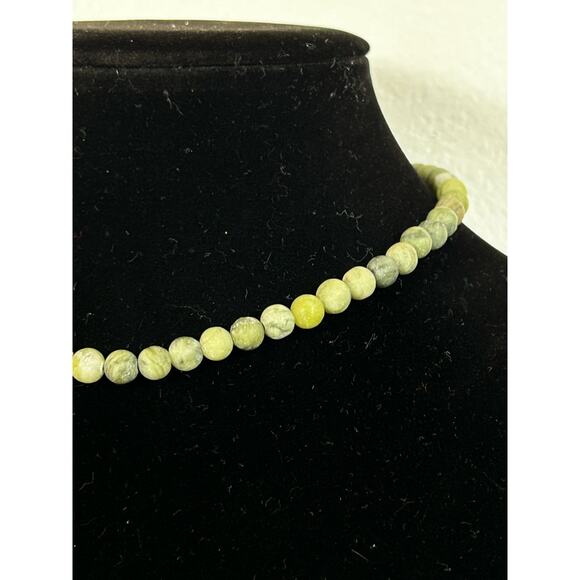 Handmade Green Serpentine Necklace, Adjustable, With a Silver Extender - Picture 3 of 5